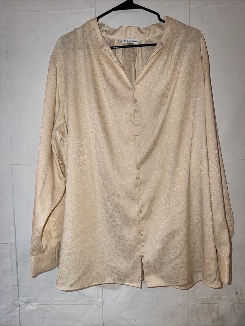 Calvin Klein Beige Floral Lace Overlay Dress Top